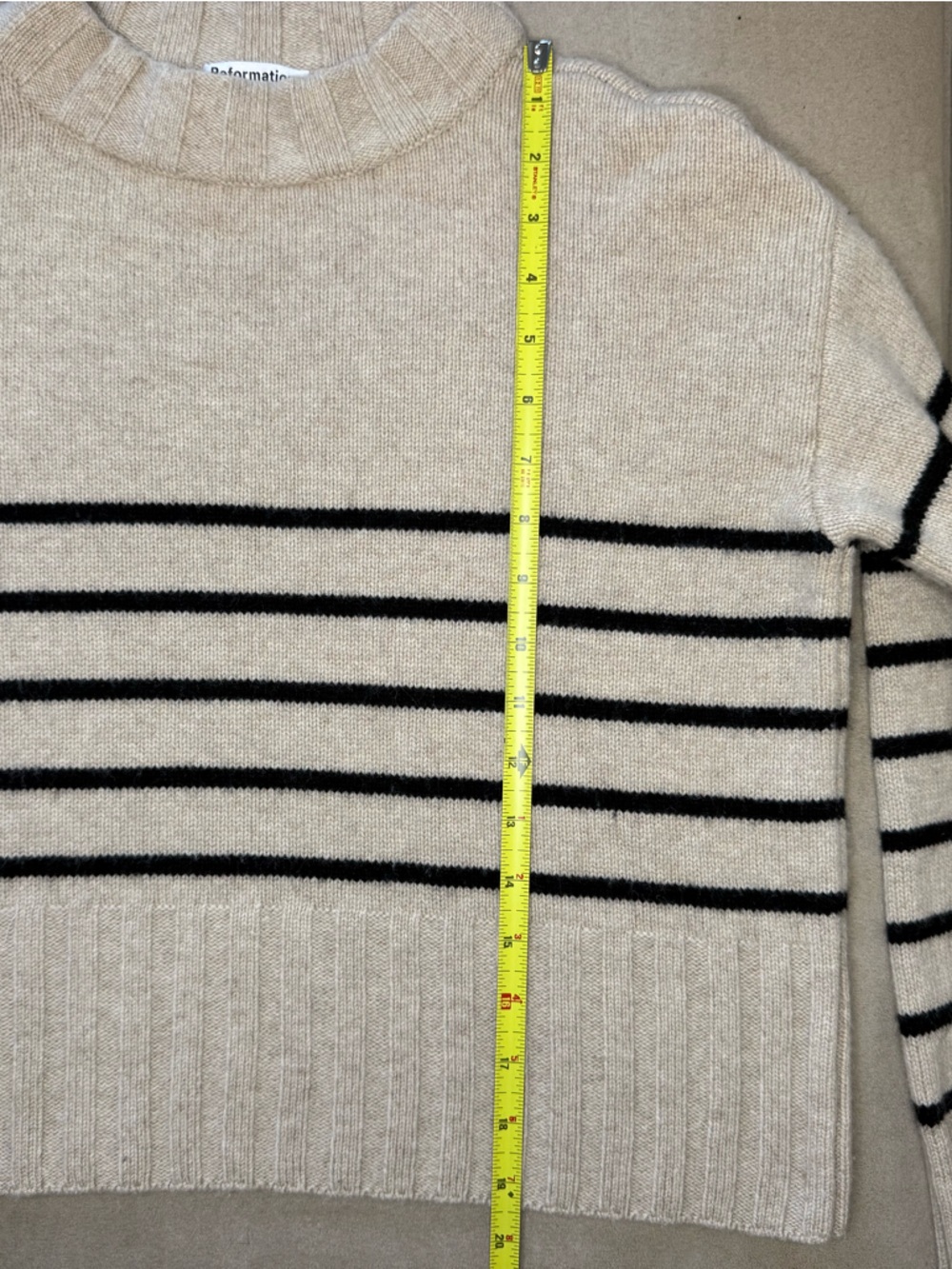Reformation Mer Regenerative Wool Crewneck Sweater Striped Womens Small - Picture 8 of 11